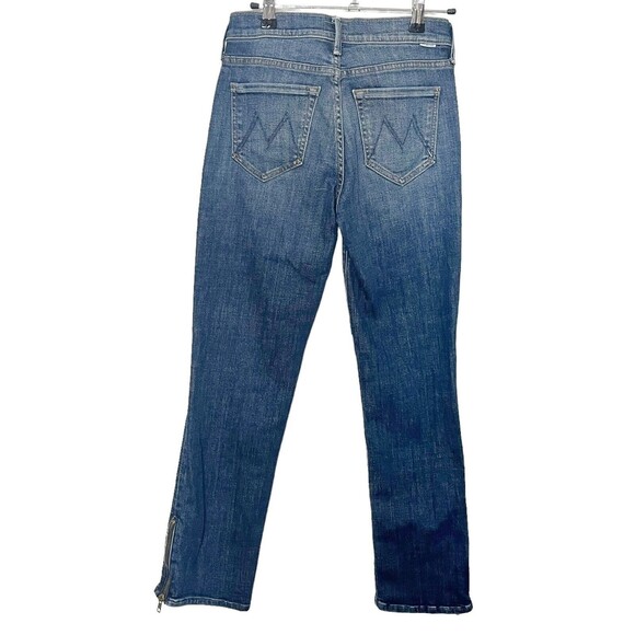 MOTHER The Rascal Ankle Zip Jeans Women’s 24 Blue Straight Cropped Denim - Picture 3 of 12